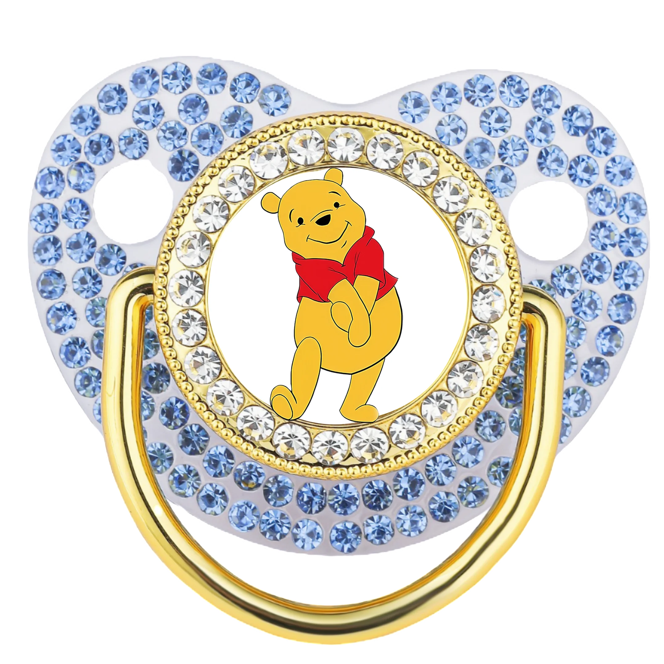 Chupete de bebé de dibujos animados 2025, chupete de bebé lujoso de cristal azul Kawaii, tetina de silicona, regalo para Baby Shower, boca de juego para bebé - imagen 4