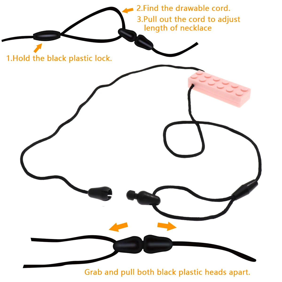 Collar sensorial de silicona J para morder – TDAH y autismo - imagen 3