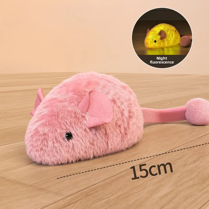 Juguetes interactivos para gatos, ratones de simulación de felpa para gatitos de interior, juguetes para masticar autojuegos para gatos domésticos, lindos juguetes para gatitos en forma de ratón - imagen 2