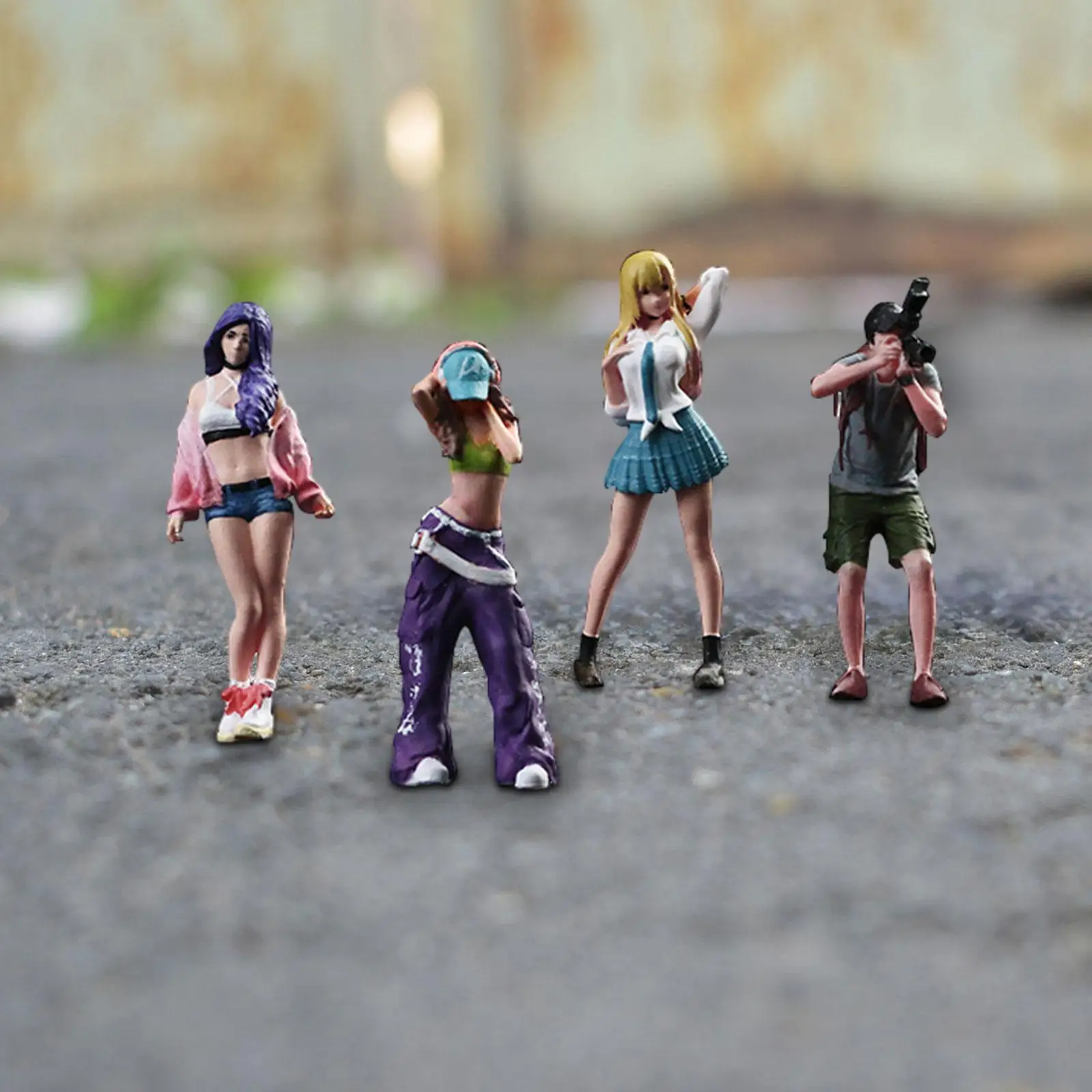 4Pcs 1/64 Girl Figure Tiny People Model Fairy Garden DIY Projects Realistic