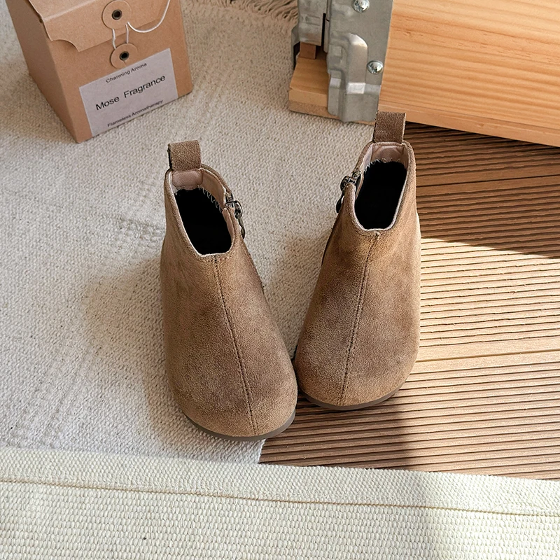 Zapatos de otoño e invierno para niños y niñas, botas para exteriores, botines de felpa para niños pequeños, zapatos antideslizantes de fondo suave para niños - imagen 2