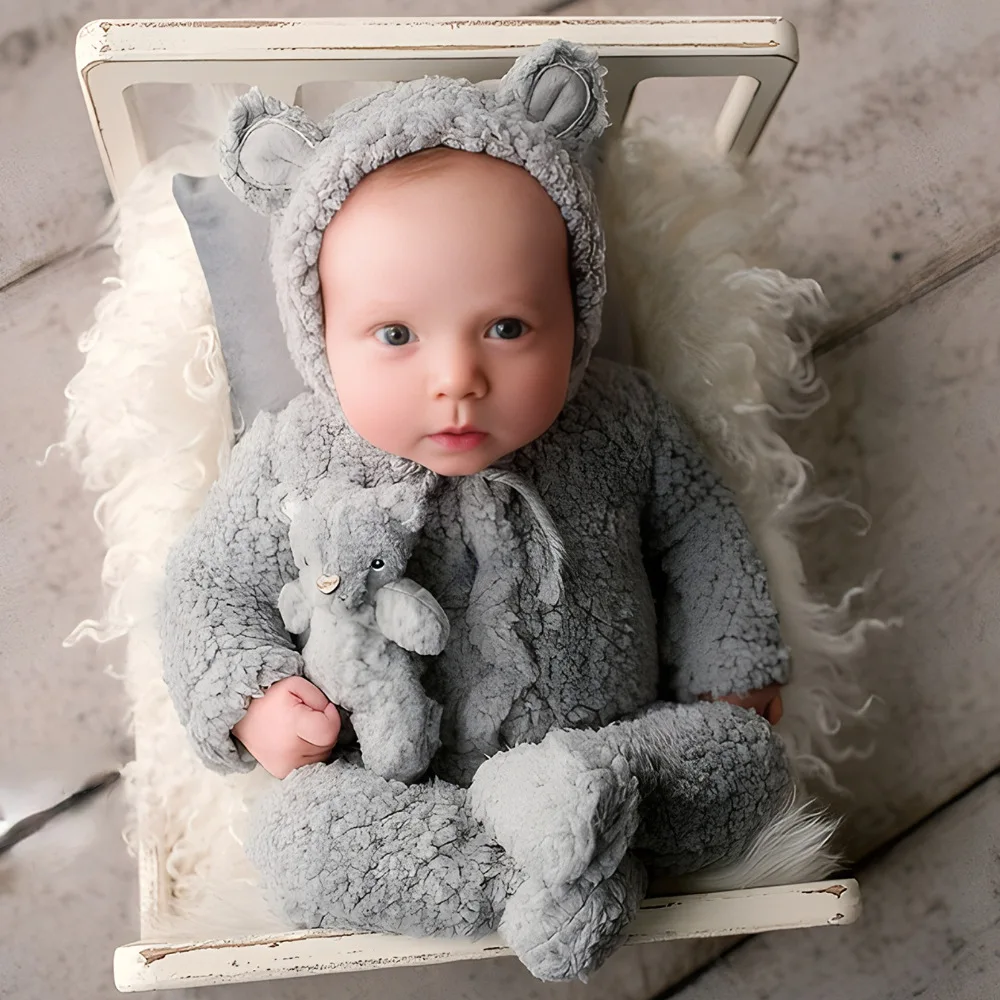 Traje bebé osito peluche suave cómodo sesión fotos prenda ideal regalo