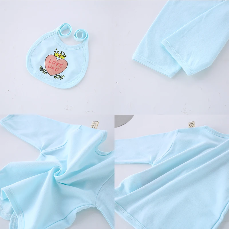 Monos y pantalones para recién nacidos, conjuntos de ropa, 10 unids/lote, ropa Unisex de algodón con dibujos animados para bebés y niñas, estampado de amor - imagen 5