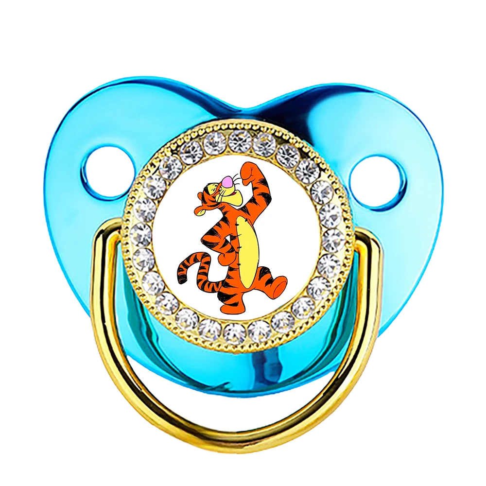Tigger anime estampado nuevo anime tetina de silicona líquida chupete de bebé de lujo chupete de bebé recién nacido Bling boca juega Chupeta - imagen 4