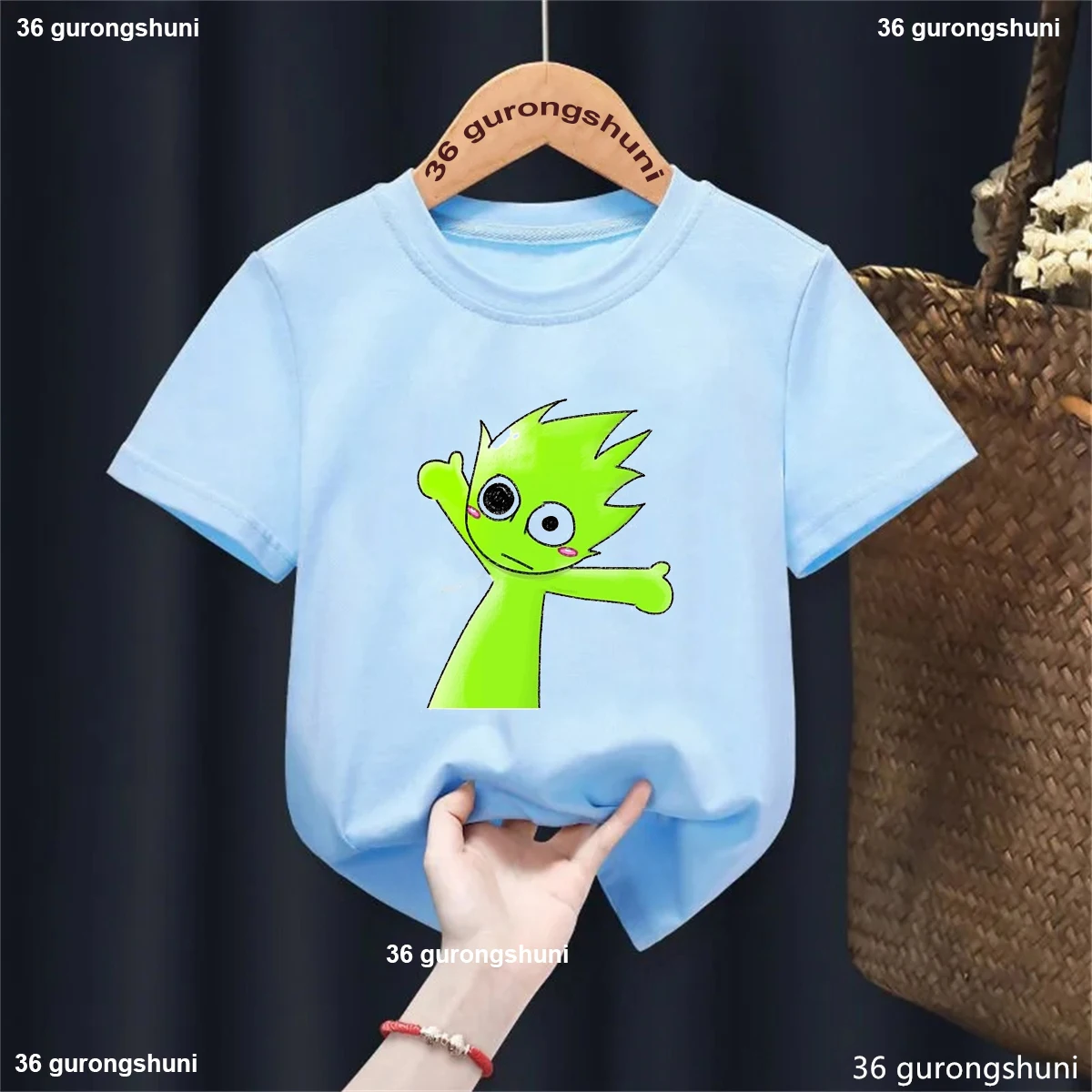 Camiseta divertida con estampado Kawaii Sprunki para niñas/niños, juego de música, ropa fresca para niños, camiseta de verano blanca/negra/rosa/amarilla/azul/roja - imagen 5