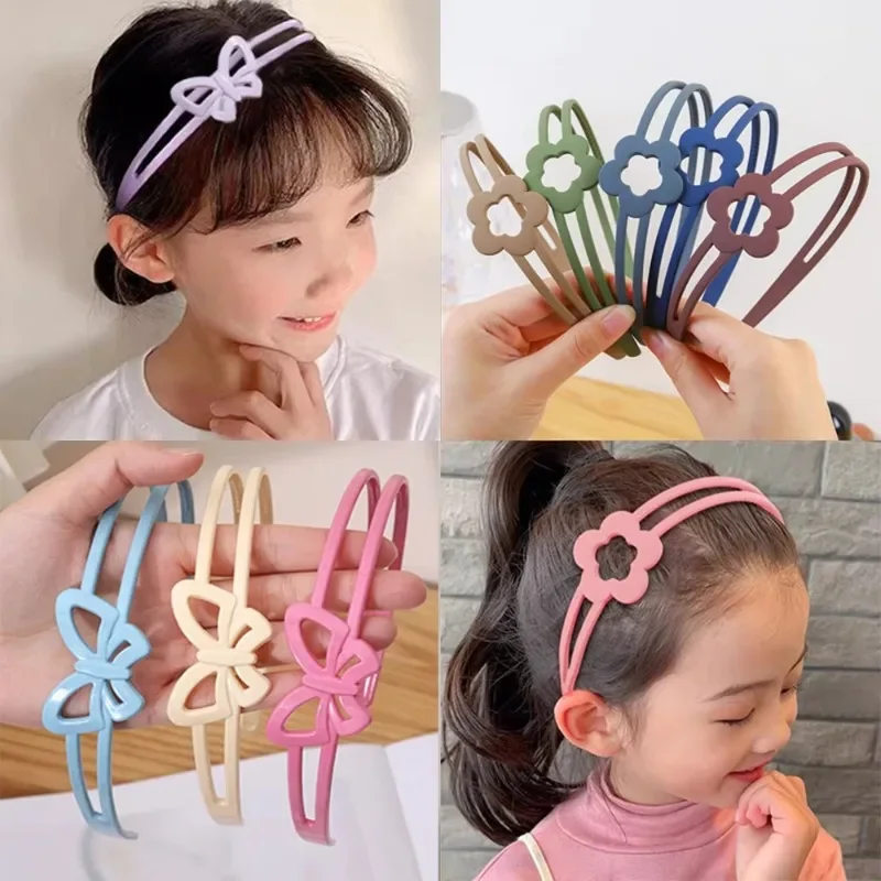 Diademas de flores mate a la moda para mujeres y niñas, diadema antideslizante, banda elástica para el pelo de mariposa, accesorios para el cabello para niños