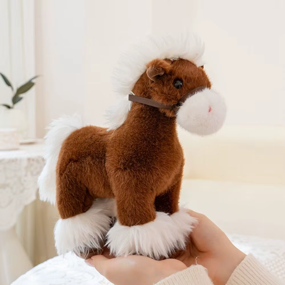 Peluche de caballo realista de algodón – Suave y esponjoso para niños - imagen 3
