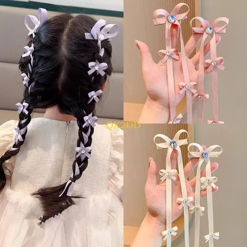 QX2D Baby Baby Babys Cabina trenzada Tasselas cinta Decoración Bownot Decoración Cordón cabello adorno