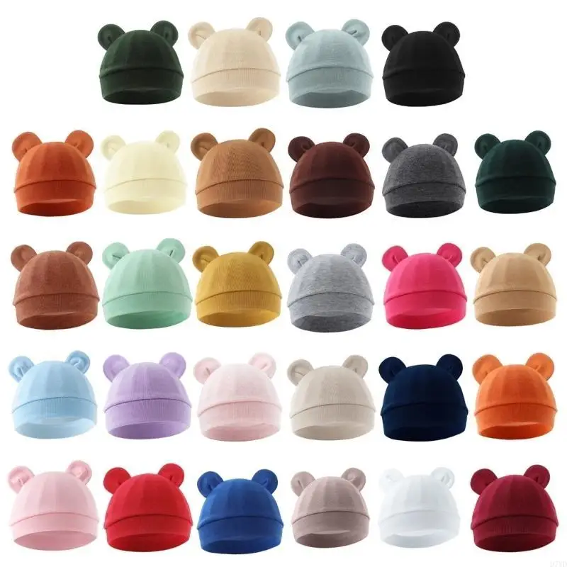 D7YD Gorro suave y transpirable para bebés recién nacidos, gorros fetales algodón para 0 a 3 meses, gorro cómodo para bebés, - imagen 5