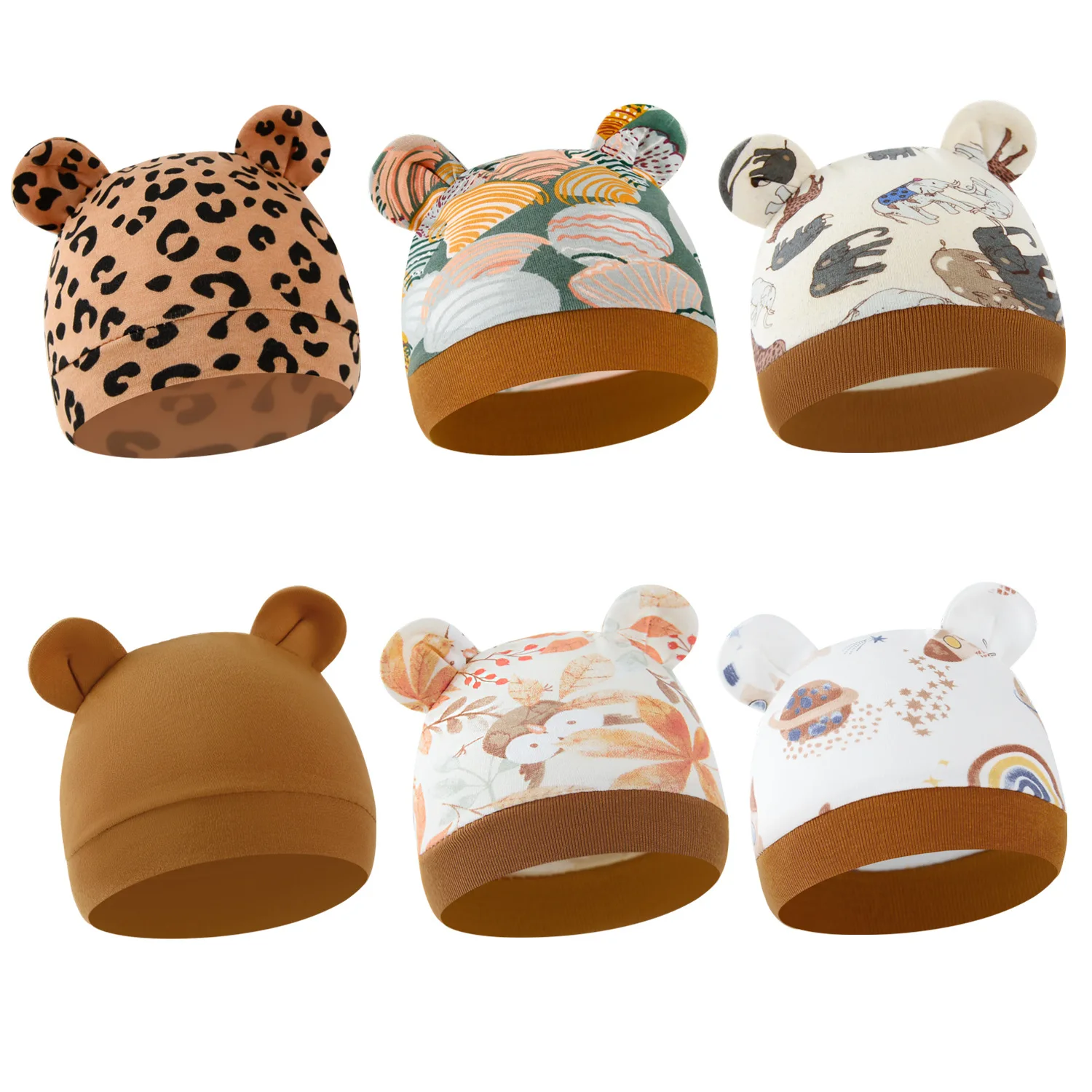 Gorros fetales para bebé recién nacido de dibujos animados bonitos primavera otoño niños niñas gorros fetales de algodón gorros infantiles accesorios 0-3 meses - imagen 3