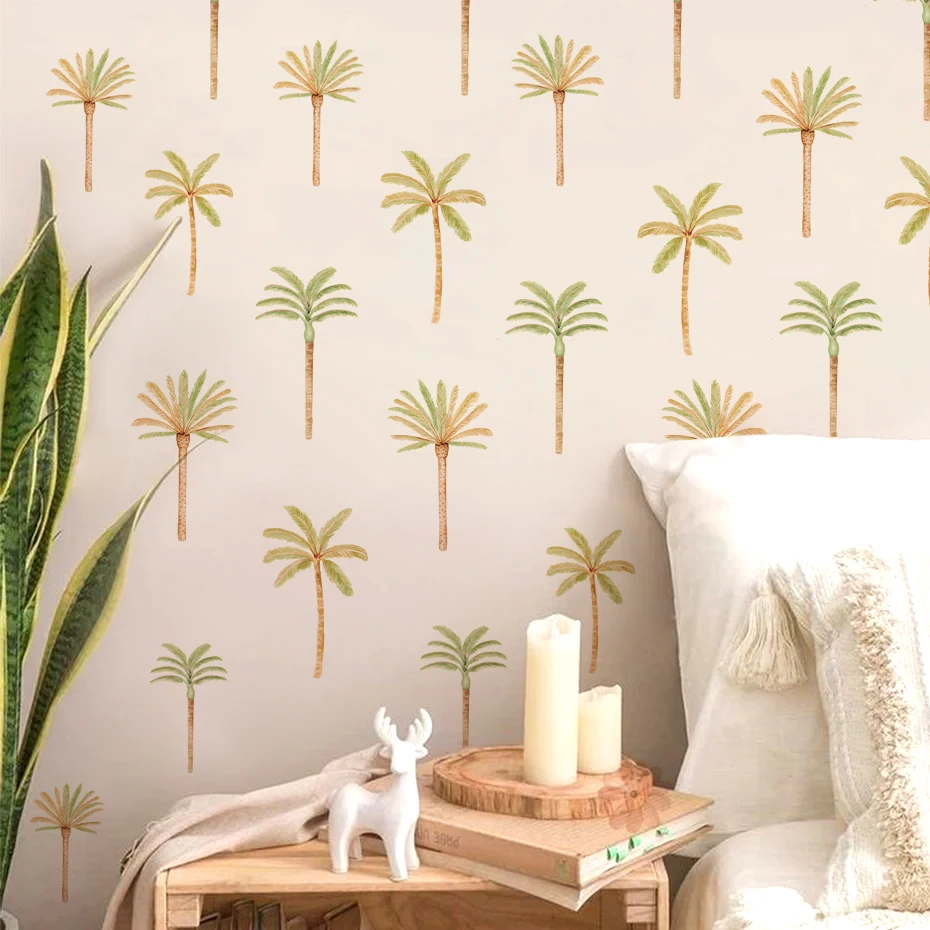 Pegatinas de pared infantiles palmera coco boho Rosa extraíbles - imagen 2