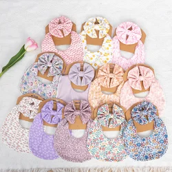 Baberos para bebé redondos estampados - toalla impermeable de algodón