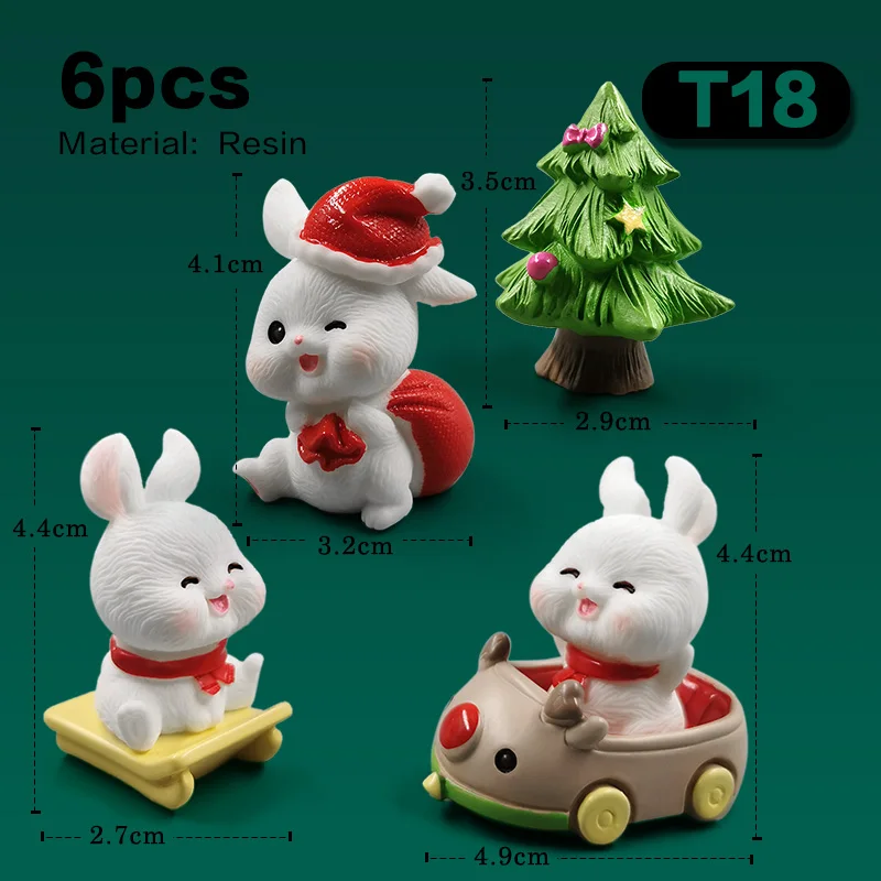 6pcs Xmas Rabbit-T18