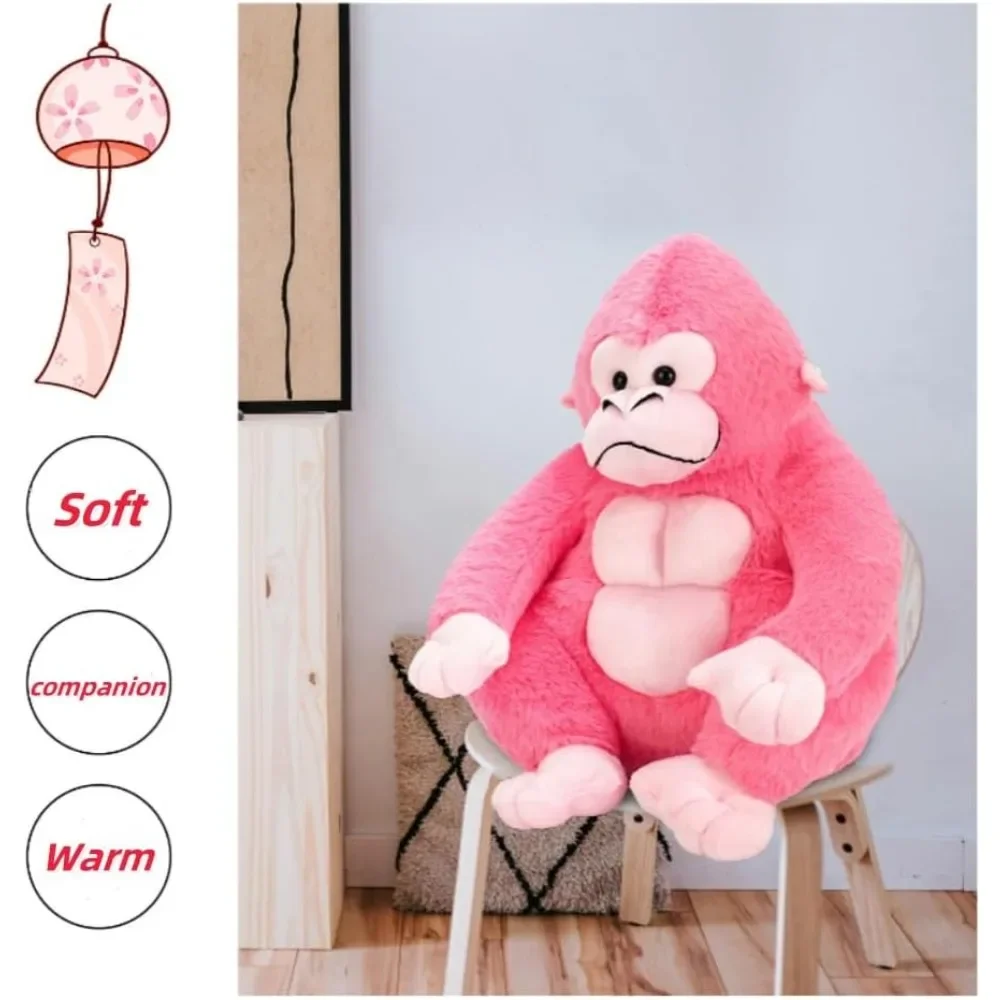 Lindo chimpancé de peluche de juguete, mono chimpancé, peluches, juguete de Navidad, cumpleaños, juguete de peluche, regalo para niños, niñas, adultos y adolescentes - imagen 5