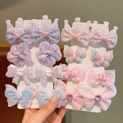 Clips laterales con lazo para bebé - Horquillas mariposa para niñas