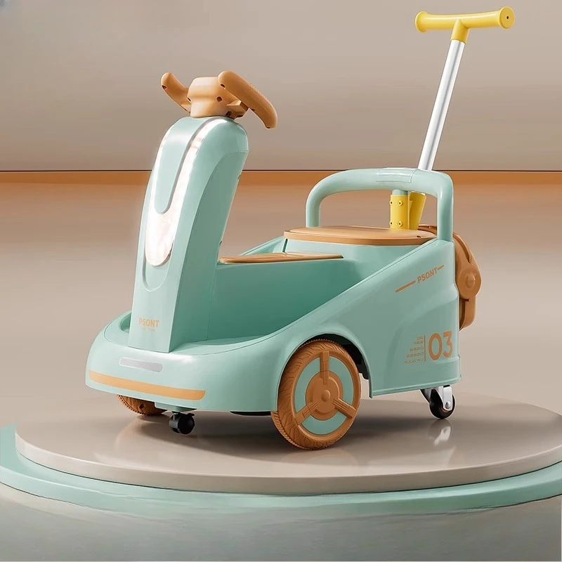 Coche de equilibrio para bebé con ruedas de deriva con Control remoto y volante LED, cochecito con batería de 5200mAh y andador para bebé ‌