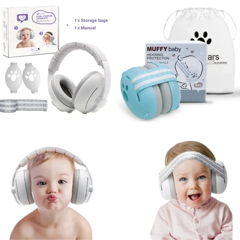 Orejeras ajustables para bebés, Mini auriculares a prueba de ruido, protección auditiva para niños, orejeras antirruido para dormir al aire libre y avión