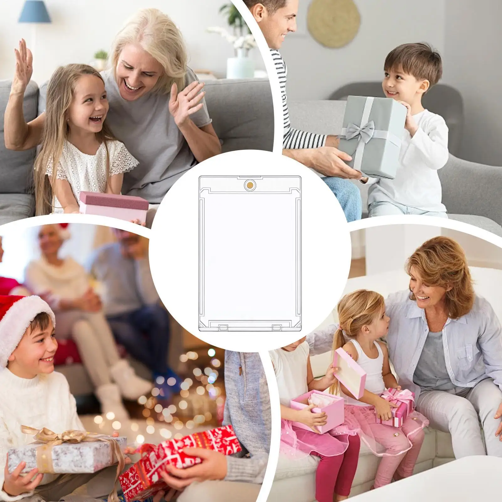 Fundas duras para tarjetas comerciales, fundas magnéticas transparentes para tarjetas deportivas, accesorios de cancha para transporte, llavero