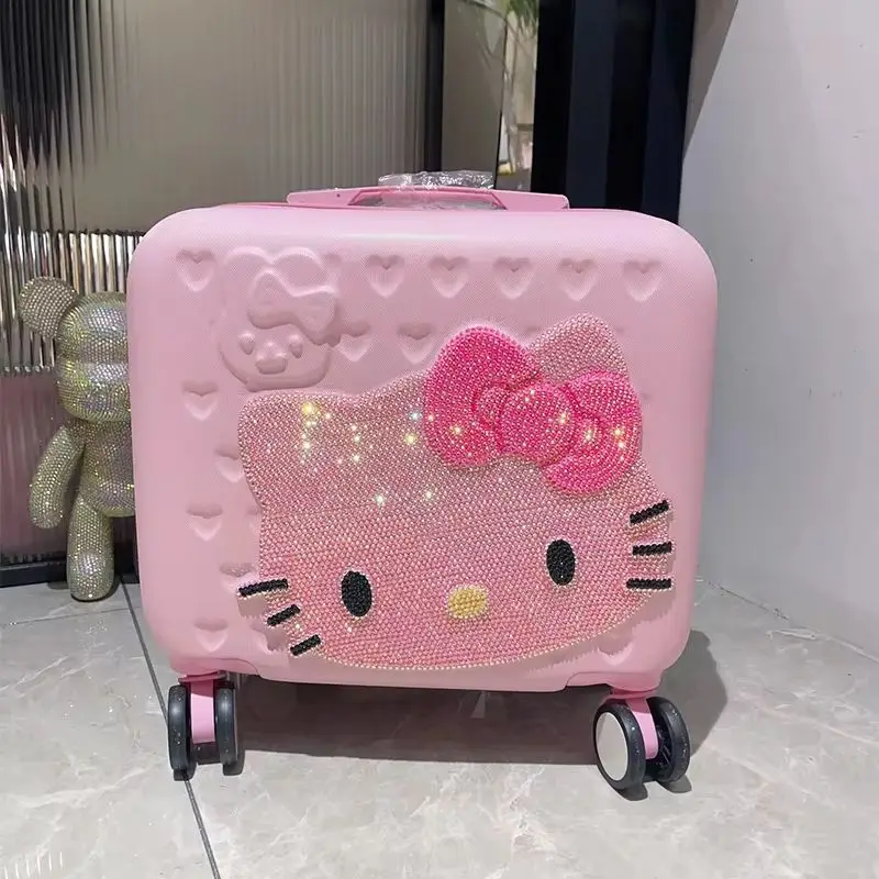Estuche de transporte bonito de Hello Kitty, estuche de maquillaje de viaje de dibujos animados, caja de almacenamiento portátil bloqueada multifuncional de gran capacidad, regalo para niñas - imagen 4