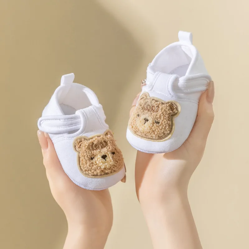 Somenie Zapatos de bebé para primavera y otoño, suela blanda, antideslizantes, con lindo oso de dibujos animados para bebés, niños y niñas - imagen 3