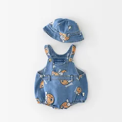 Body y gorra de mezclilla para bebé – Set suave unisex