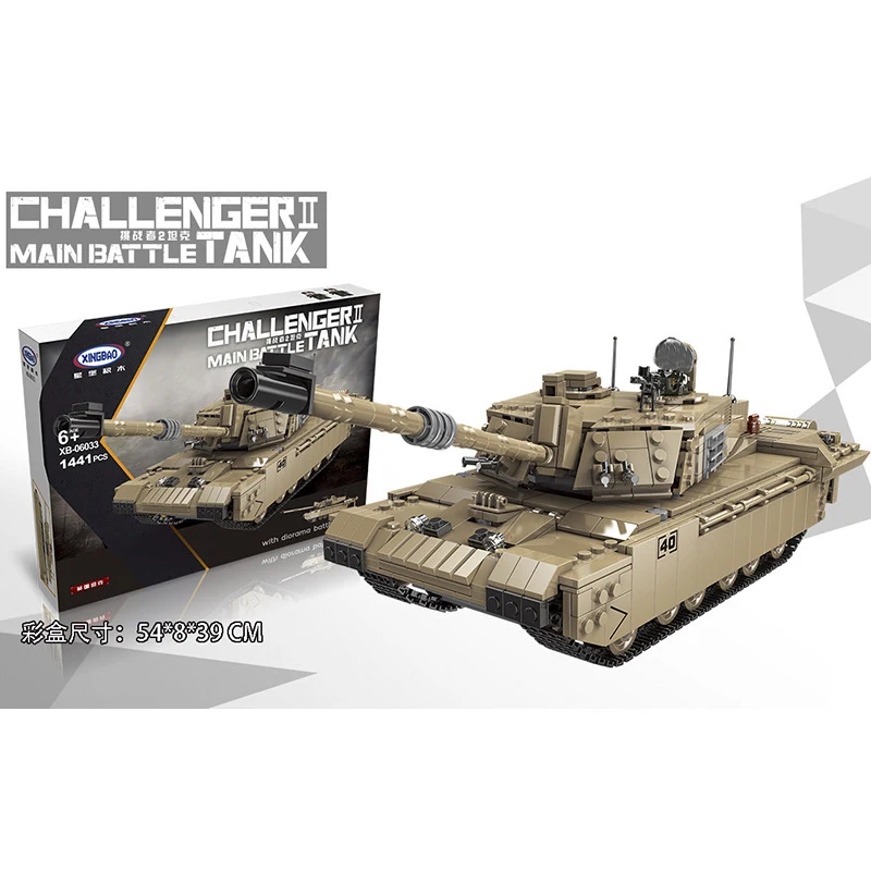 Bloques de construcción MOC de camión pesado militar de la Segunda Guerra Mundial, tanque de batalla principal del Reino Unido Challenger II, cuerpo de motocicleta, juguetes de ladrillo para niños - imagen 5