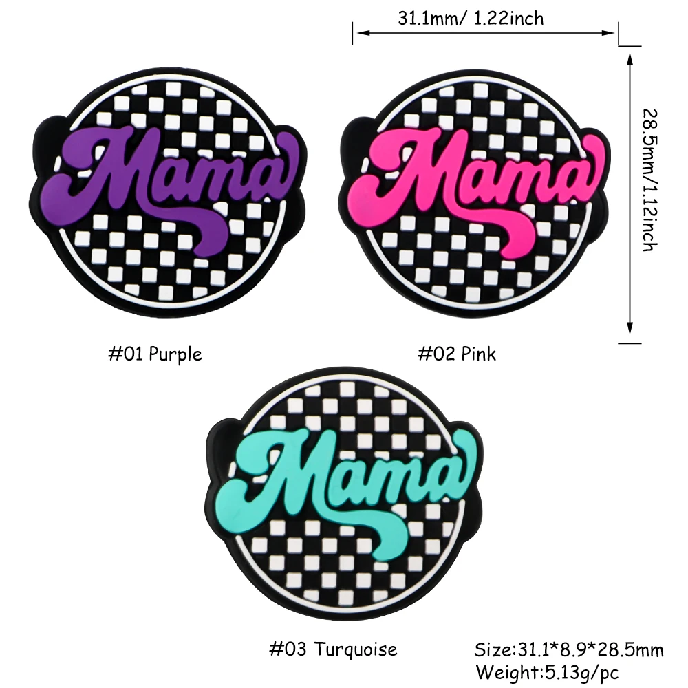 6 unids/lote de estilos para el día de la madre, gran oferta, cuentas focales de silicona para joyería DIY, llavero, collar, pulsera, accesorios de artesanía ﻿ - imagen 5