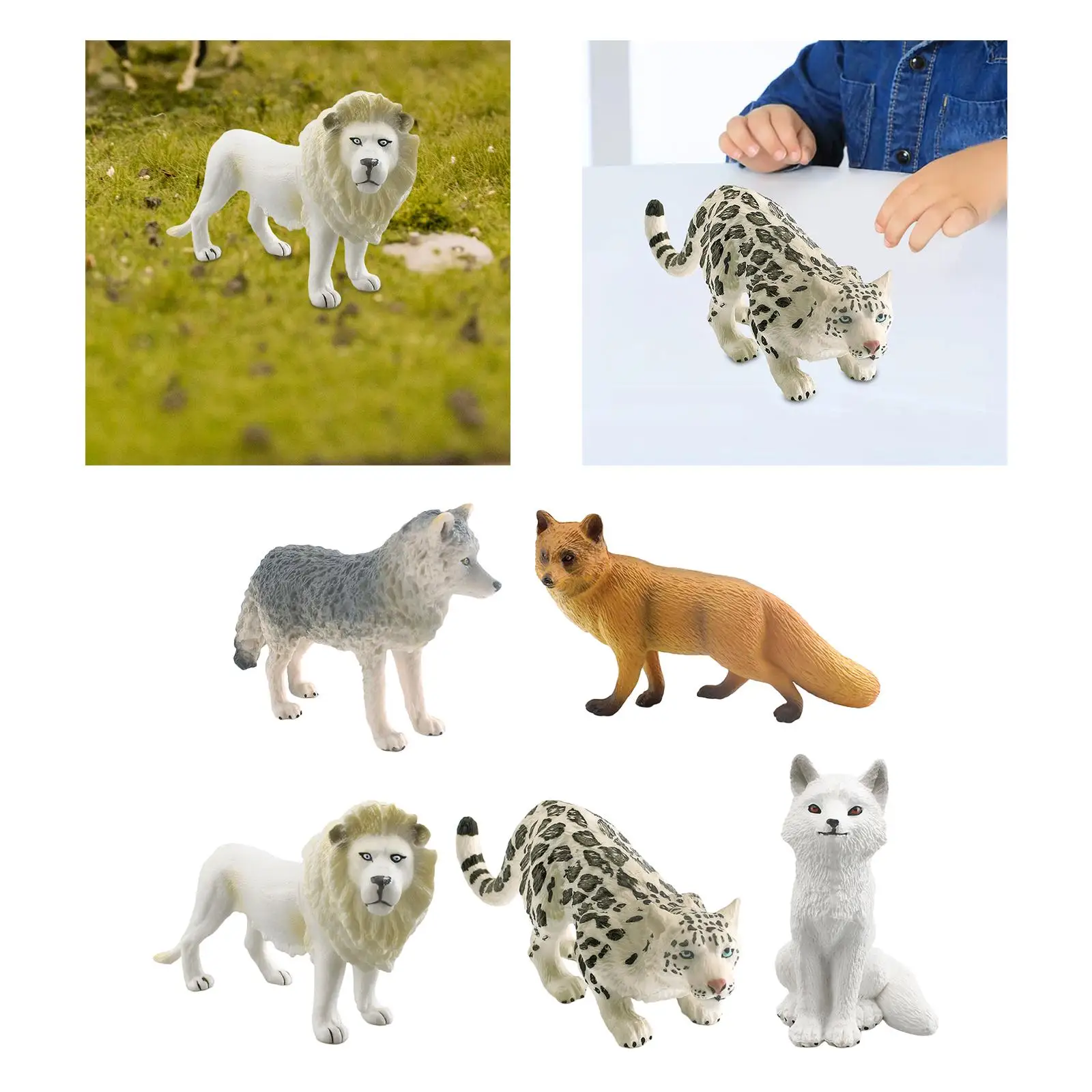 Animal Figure Desktop Decor Portable Countertop Decorative Simulation Wild Animal Statue Lawn Yard Household Bedroom Presents