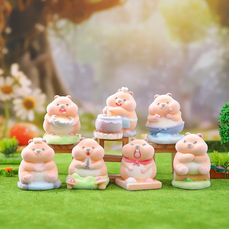 Bonita caja ciega de hámster, serie de cuentos de comida, adorno de escritorio, bolsas de adivinación misteriosa, figura de oso Animal, juguetes, regalo de cumpleaños y Navidad - imagen 5