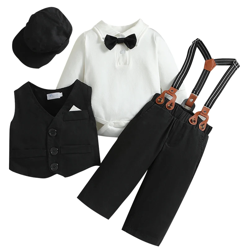 Conjunto bautizo niño con americana, chaleco y pantalón - imagen 2
