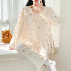 Pijama de embarazo y lactancia de algodón - Comodidad para mama