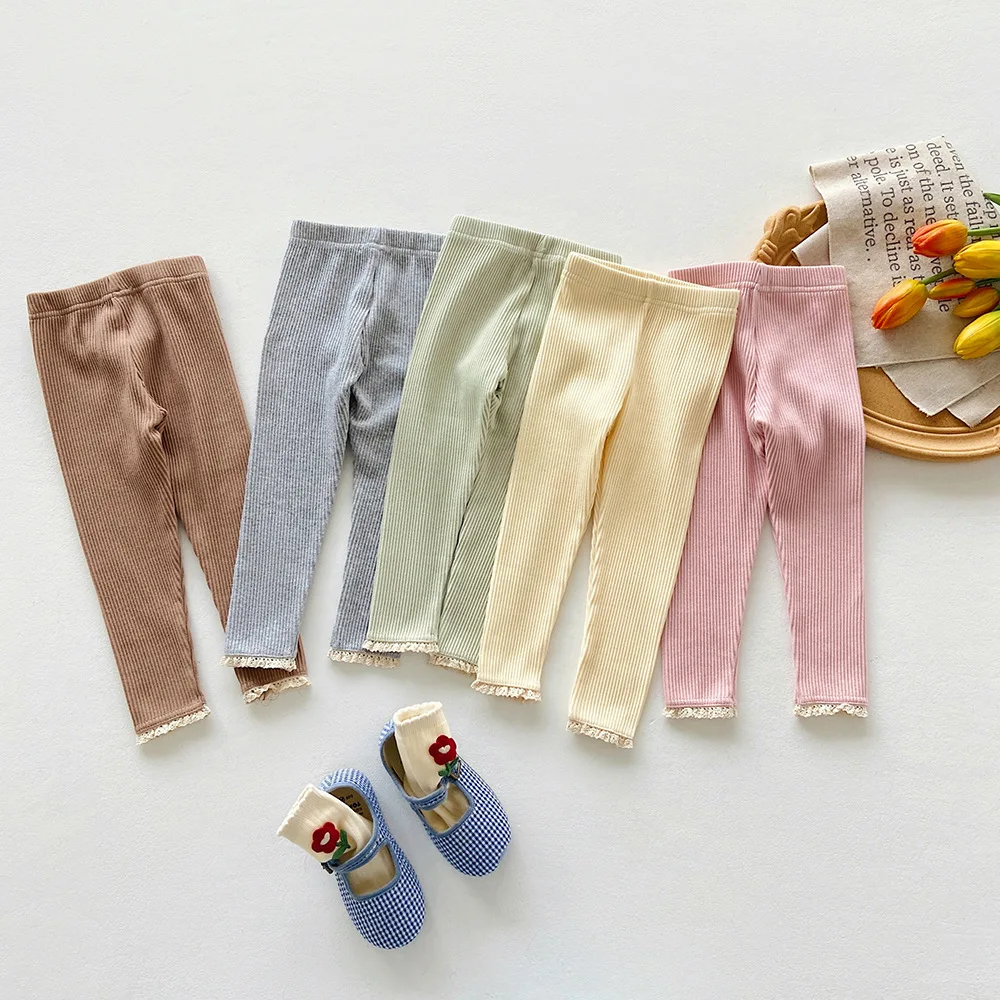 Nuevas mallas para niñas pequeñas, pantalones largos de algodón para bebés, mallas para niñas pequeñas, ropa para bebés, pantalones para niños de primavera