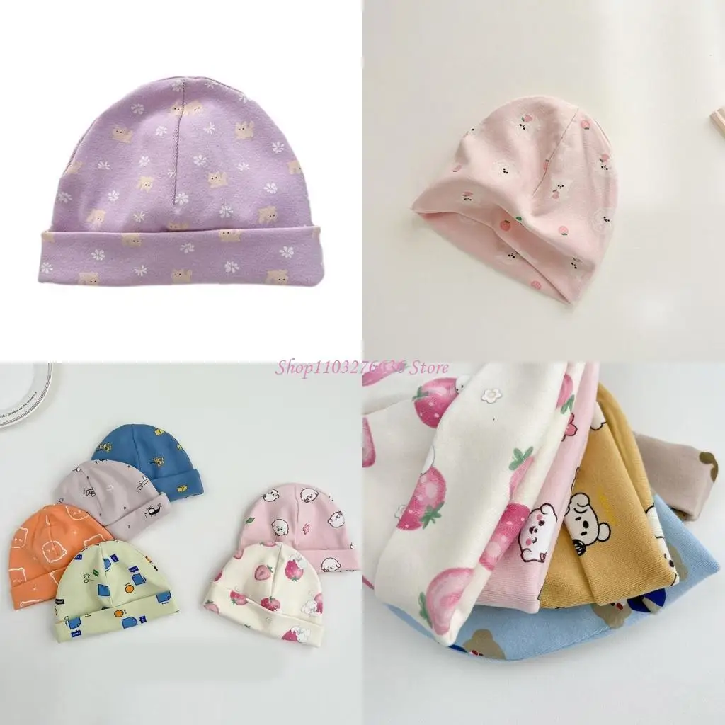 R6FD Autumn Winter Baby Baby Hat impreso Protecciones orejas dibujos animados Beanie Guilicias Bonless Showe Regalo para y