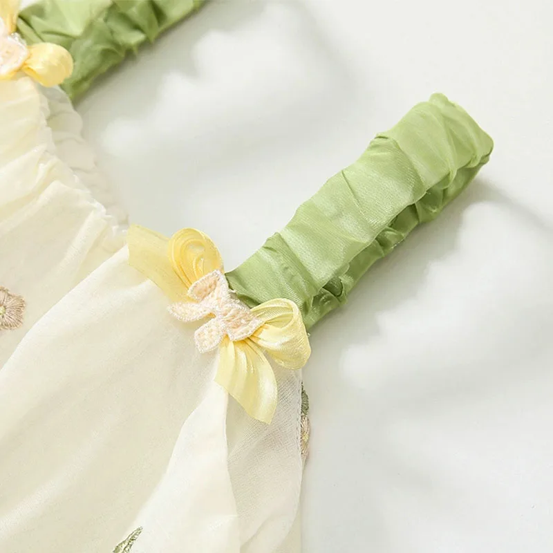 Conjunto de verano para niña – Top malla con lazo y shorts - imagen 3