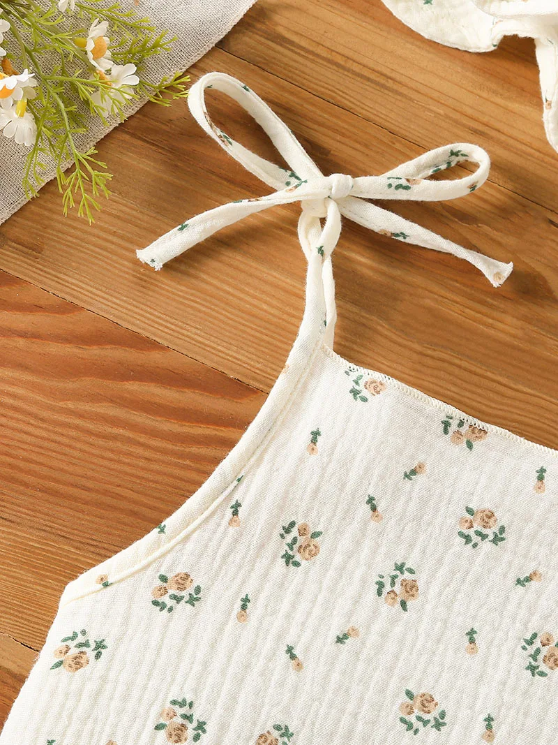 Body de verano para bebe 3-18 meses con tirantes finos y gorro floral - imagen 2
