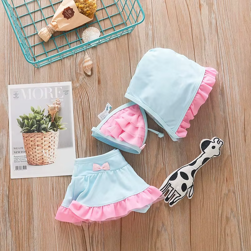 Bikini niña con arco dividido – traje de baño veraniego cómodo - imagen 5