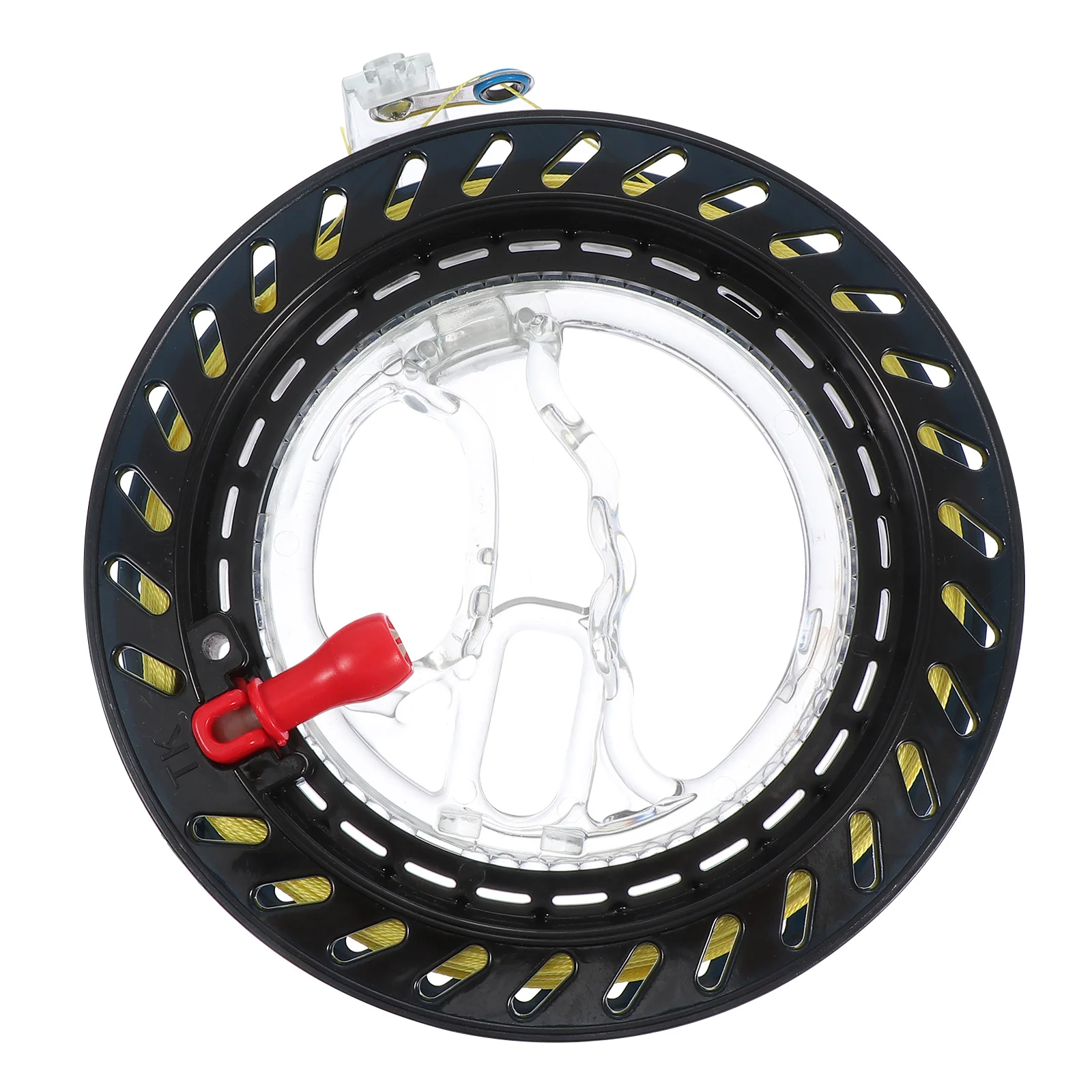 Carrete con cuerda de plástico negro, rueda de sujeción manual para cometa al aire libre, herramienta de vuelo, accesorio, carrete ligero para principiantes, 1 ud.