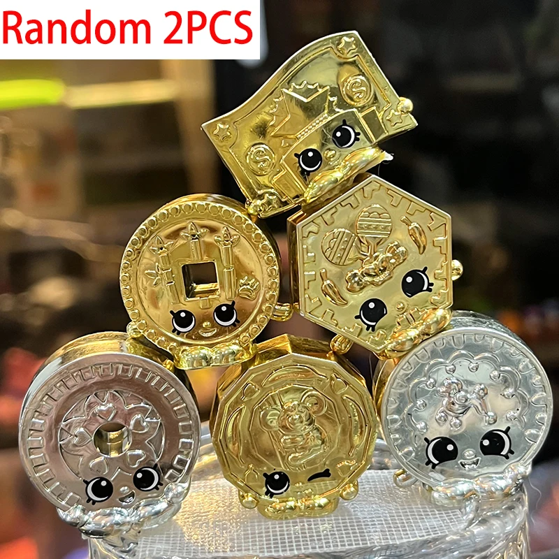 Al azar 2 unids/lote tienda rara juguetes moneda oro plata Anime figuras de acción juguetes modelo colección rara regalo niñas - imagen 2