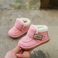 Botas de nieve para niños: cuero genuino y forro de felpa cálida