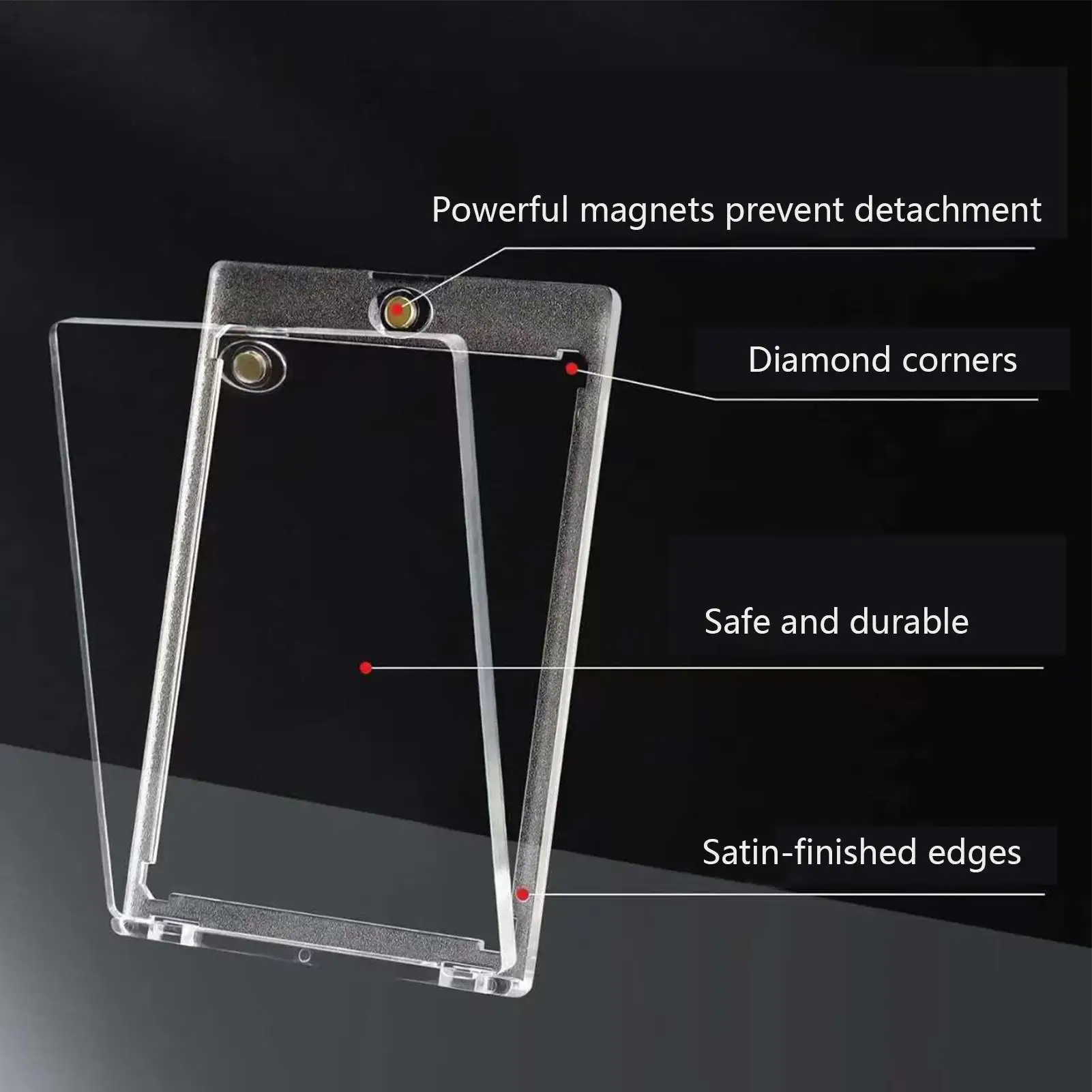 Fundas duras para tarjetas comerciales, fundas magnéticas transparentes para tarjetas deportivas, accesorios de cancha para transporte, llavero - imagen 4