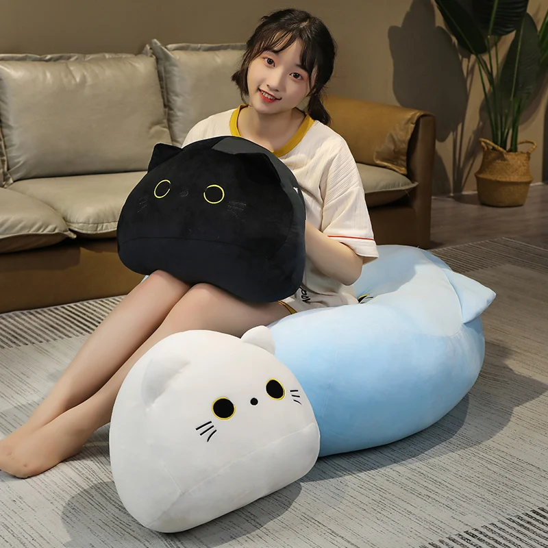Almohada peluche de gato negro de felpa suave para regalo - imagen 3