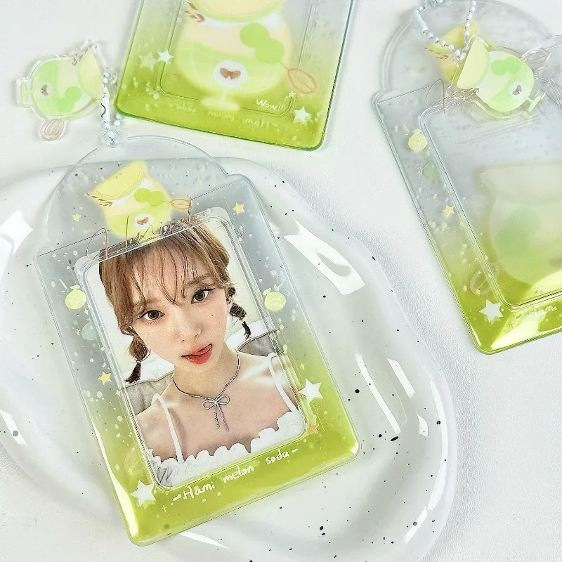 Marcos de fotos de PVC con batido alegre de verano con cadena, bonito soporte para sesión fotográfica de helado para tarjeta Kpop de 3 pulgadas - imagen 5