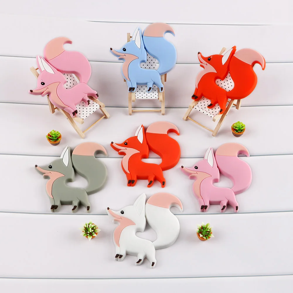 1 Uds. Colgante de silicona de gatito/perro/zorro/vache/tigre de dibujos animados para joyería DIY, colgante de collar, Etc., accesorios hechos a mano - imagen 5