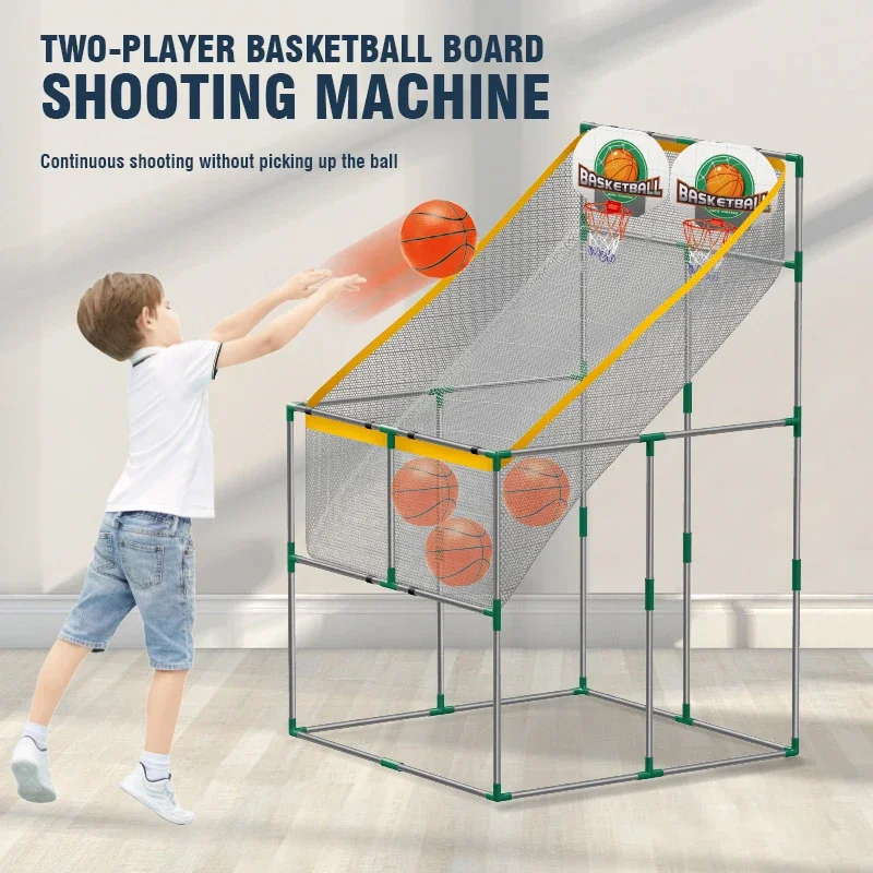 Máquina de tiro de aro de baloncesto grande para niños, juego interactivo de competición para deportes al aire libre y interiores, 2 batallas deportivas - imagen 3