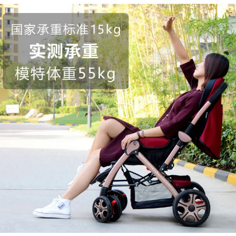 Cochecitos de bebé, ligeros, plegables, ensanchados, alargados, las áreas durmientes se pueden reclinar o encararse, cochecitos de bebé - imagen 3