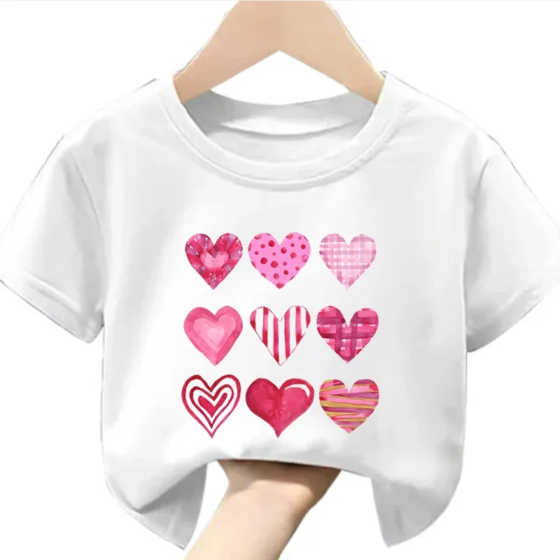 Chocolate Camiseta manga corta estampado corazones para niñas verano - imagen 3