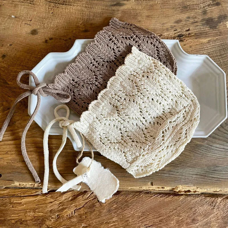 Milangel-ropa de bebé para niñas pequeñas, monos de punto para niños pequeños, ropa de una pieza ahuecada con sombrero - imagen 4