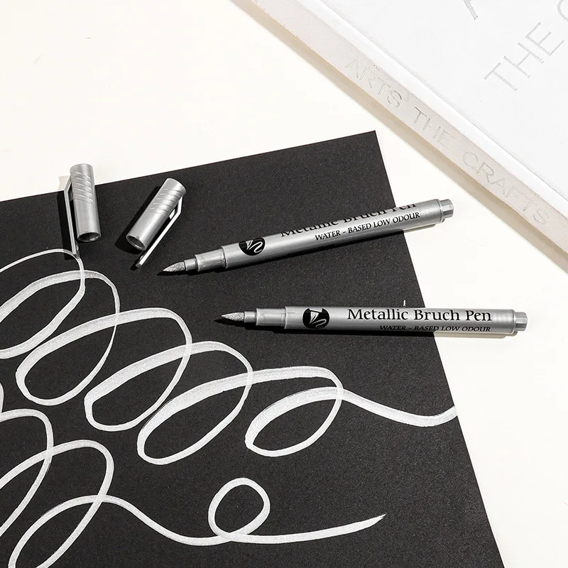 Rotuladores metálicos dorados y plateados y blancos, resistentes al agua, que no se decoloran, para escribir tarjetas, marcador artístico, artefacto, tela para álbum de recortes, 1 ud.