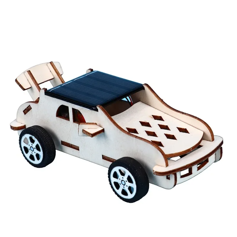 1 Uds DIY Kit de coche de madera con energía Solar juguetes para niños regalo ciencia creativa rompecabezas inventos moda al aire libre montar coche de juguete