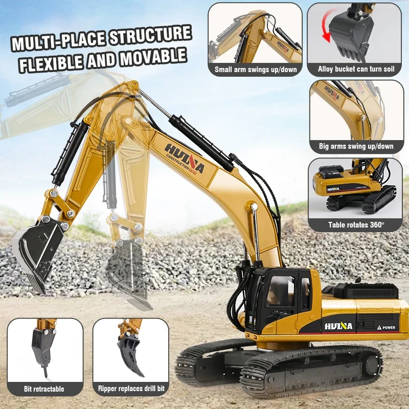 HUINA 1910 Camión Excavadora de Juguete 1/40 – Regalo para Niños - imagen 3